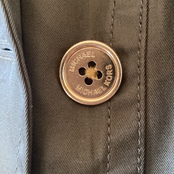 Michael Kors Military Green long trench coat Sz S NEW - Picture 5 of 13